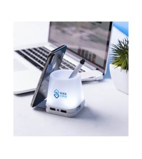 Stojan na perá s USB hubom > biela