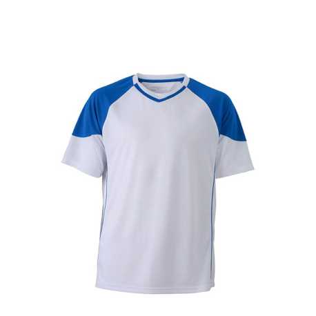 Pánske športové tričko (DAIBER Team-T) > biela / modrá (royal) > L