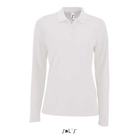 Dámska polokošeľa (SOL'S PERFECT LSL WOMEN - LONG-SLEEVE PIQUÉ POLO SHIRT)>biela>S