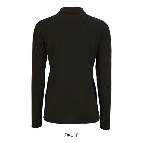 Dámska polokošeľa (SOL'S PERFECT LSL WOMEN - LONG-SLEEVE PIQUÉ POLO SHIRT)>čierna>S