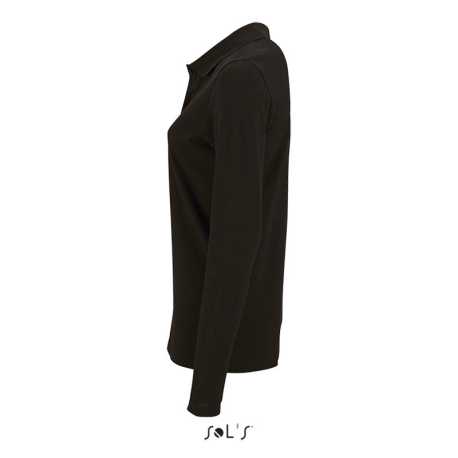 Dámska polokošeľa (SOL'S PERFECT LSL WOMEN - LONG-SLEEVE PIQUÉ POLO SHIRT)>čierna>S