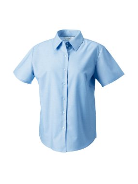 Dámska košeľa(Short Sleeve Easy Care Oxford RUSSELL) > modrá (oxford) > M
