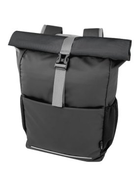 Aqua GRS recyklovaná voděodolná rolovací taška na kolo, 38 cm, 20 l > čierna (solid)