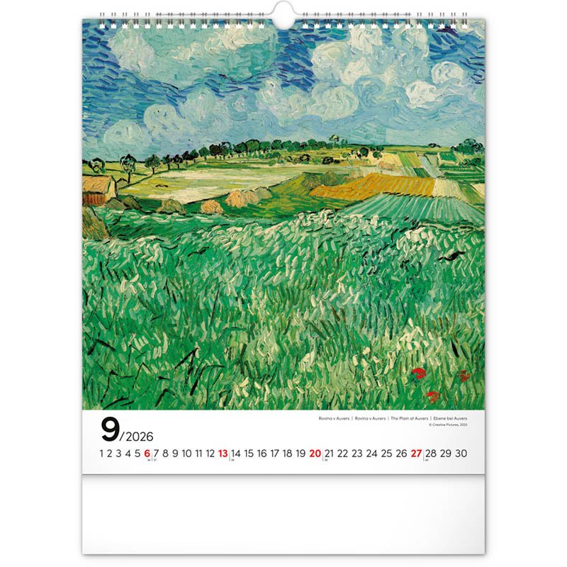 Nástenný kalendár (Vincent van Gogh 2026) - 30 x 34 x 1 cm