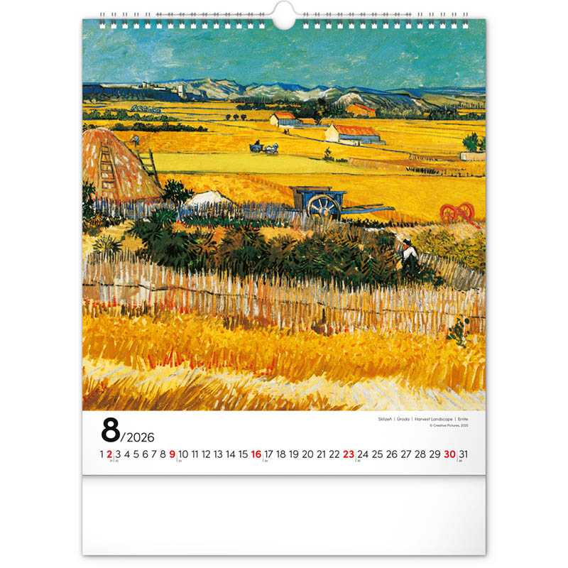 Nástenný kalendár (Vincent van Gogh 2026) - 30 x 34 x 1 cm