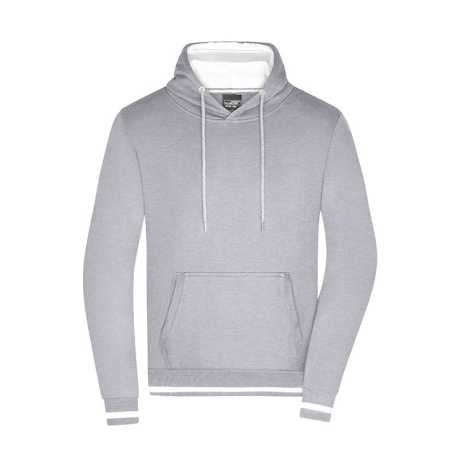 Pánska mikina(DAIBER Mens Club Hoody) > šedá (heather) / biela > S