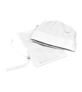 Non-woven detský kuchársky set (zástera + čiapka) > biela
