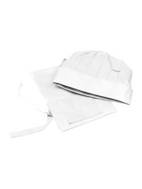 Non-woven detský kuchársky set (zástera + čiapka) > biela