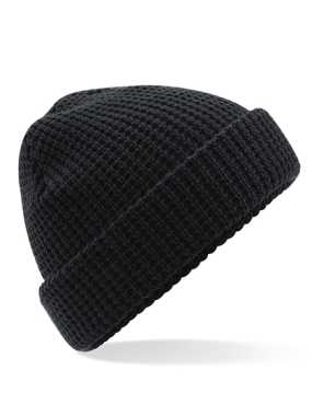 Unisex čiapka (Beechfield Classic Waffle Knit Beanie) > čierna