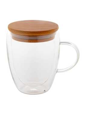 Sklenený termohrnček > transparentná / prírodná