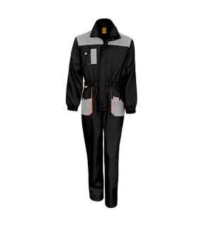 Unisex pracovný odev(RESULT WORK-GUARD LITE COVERALL)>čierna / šedá / oranžová>2XL