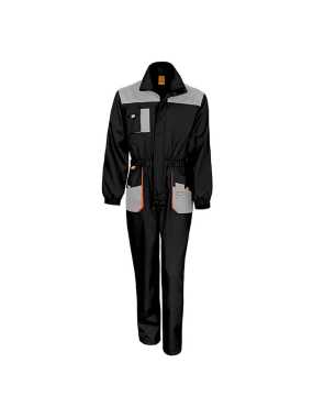 Unisex pracovný odev(RESULT WORK-GUARD LITE COVERALL)>čierna / šedá / oranžová>M