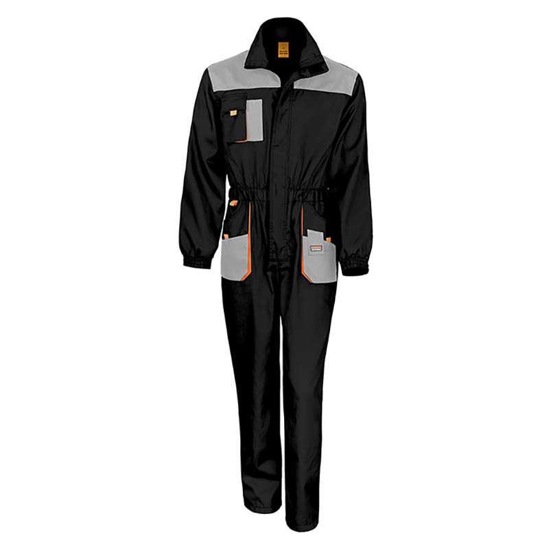 Unisex pracovný odev(RESULT WORK-GUARD LITE COVERALL)>čierna / šedá / oranžová>M