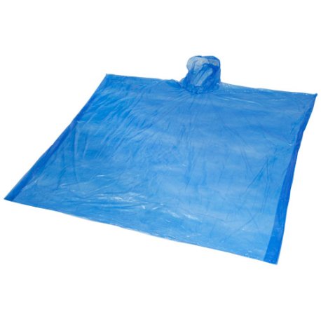 GRS recyklované jednorázové pončo do deště Mayan s úložným vakem > modrá (royal)