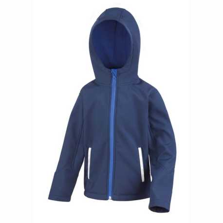 Detská bunda (RESULT Core Youth Hooded Soft Shell)>modrá (navy) / modrá (royal)>2XL
