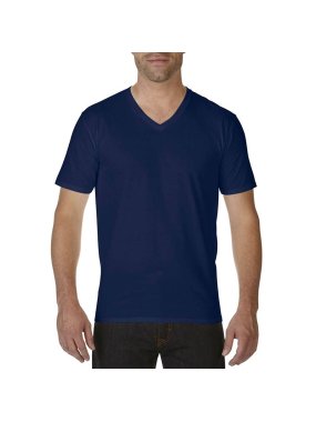 Pánske tričko  (GILDAN PREMIUM COTTON ADULT V-NECK T-SHIRT) > modrá (navy) > XL