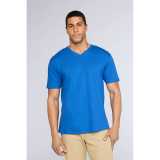 Pánske tričko  (GILDAN PREMIUM COTTON ADULT V-NECK T-SHIRT) > červená > S