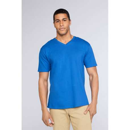 Pánske tričko  (GILDAN PREMIUM COTTON ADULT V-NECK T-SHIRT) > červená > S