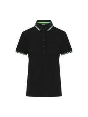 Dámska polokošeľa (JN Ladies' Polo) > čierna / biela / zelená (lime) > S