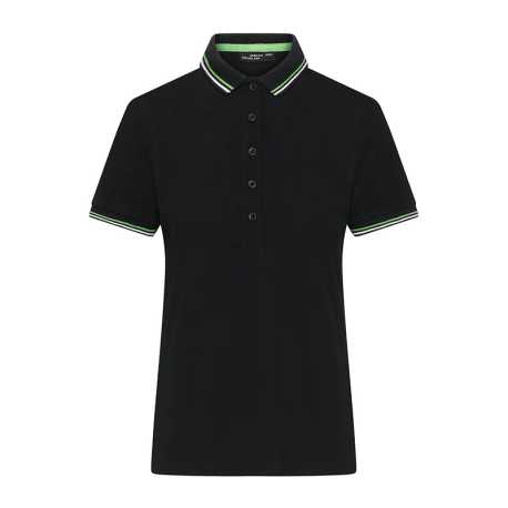 Dámska polokošeľa (DAIBER Ladies' Polo) > čierna / biela / zelená (lime) > XS