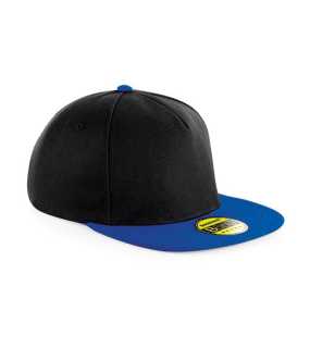 Unisex šiltovka (Beechfield Original Flat Peak Snapback Cap)>čierna / modrá (bright royal)