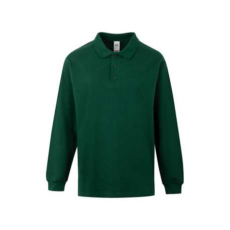 Unisex polokošeľa (MUKUA LONG-SLEEVE UNISEX POLO) > zelená (bottle) > XL