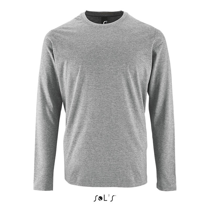 Pánske tričko (SOL'S IMPERIAL LSL MEN - LONG-SLEEVE T-SHIRT) > šedá (melange) > S
