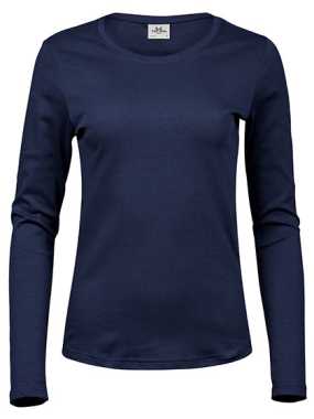 Dámske tričko (Tee Jays Womens Long Sleeve Interlock Tee) > modrá (navy) > L