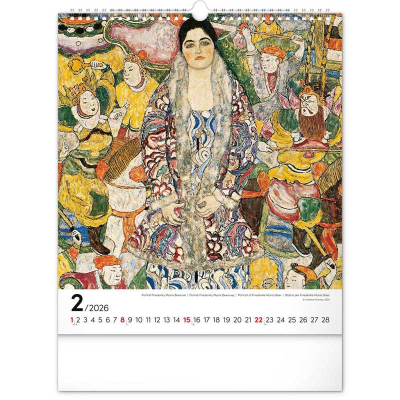 Nástenný kalendár (Gustav Klimt 2026) - 30 x 34 x 1 cm