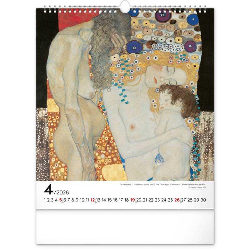 Nástenný kalendár (Gustav Klimt 2026) - 30 x 34 x 1 cm