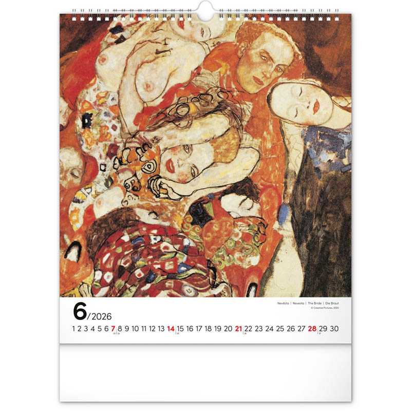 Nástenný kalendár (Gustav Klimt 2026) - 30 x 34 x 1 cm