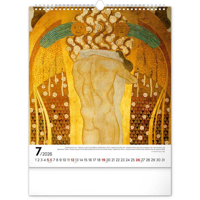 Nástenný kalendár (Gustav Klimt 2026) - 30 x 34 x 1 cm