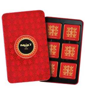 Red pencil-tin | 12 milk chocolate squares 48 g Maxim’s