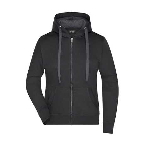 Dámska mikina (DAIBER Ladies' Hooded Jacket) > čierna / šedá (carbon) > S