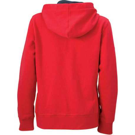 Dámska mikina (DAIBER Ladies' Hooded Jacket) > červená / šedá (carbon) > S