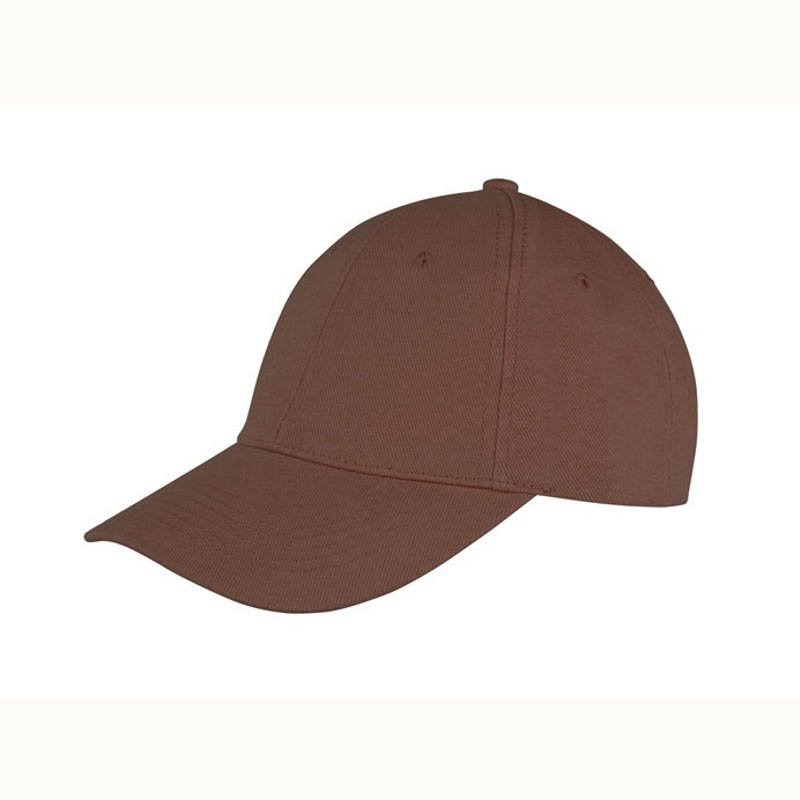 6 panelová šiltovka (RESULT Memphis Brushed Cotton Low Profile Cap)>hnedá (chocolate)
