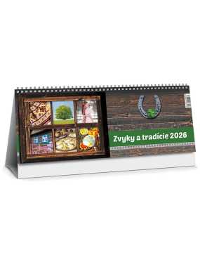 Stolový kalendár (Zvyky a tradície 2026) - 30 x 12 cm