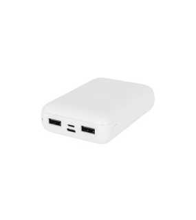 Power banka 10 000 mAh zo recyklovaného ABS (100 % rABS) > biela