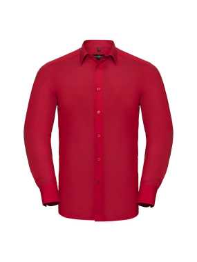 Pánska košeľa (RUSSELL LS POPLIN SHIRT) > červená > XL