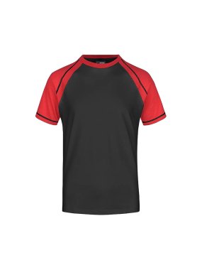 Pánske tričko (JN Men's Raglan-T) > čierna / červená > L