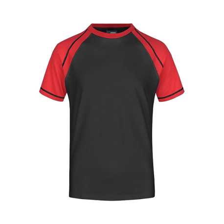 Pánske tričko (DAIBER Men's Raglan-T) > čierna / červená > XL