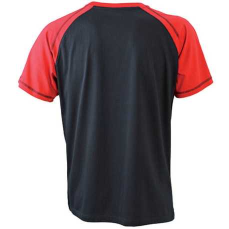Pánske tričko (DAIBER Men's Raglan-T) > čierna / červená > XL