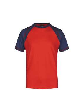 Pánske tričko (JN Men's Raglan-T) > červená / modrá (navy) > S