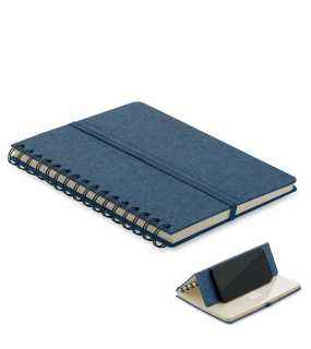 Krúžkový zápisník A5 s držiakom na te > modrá
