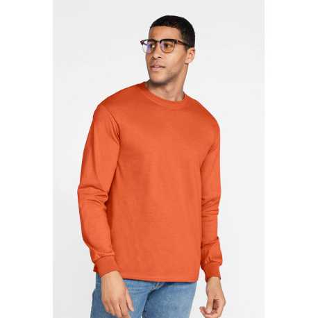 Unisex tričko US(GILDAN ULTRA 205 LS) > oranžová (safety) > S