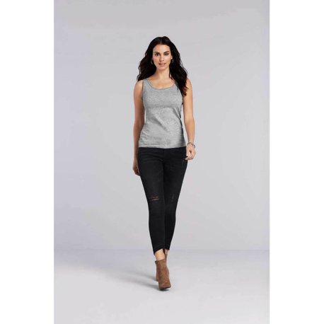 Dámske tielko (GILDAN SOFTSTYLE LADIES TANK TOP) > šedá (sport) > L