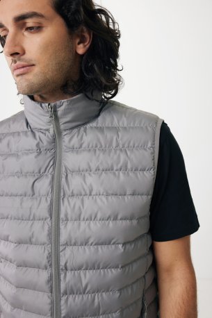 Pánska vesta Iqoniq Meru z recykl. polyesteru > strieborná / šedá > 3XL