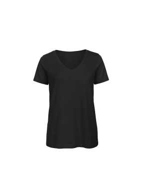 Dámske tričko (B&C  V/women) > čierna > S