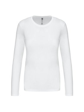 Dámske tričko (Kariban Ladies Long Sleeve Round Neck T-Shirt) > biela > 2XL