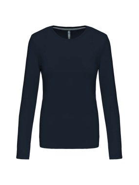 Dámske tričko (Kariban Ladies Long Sleeve Round Neck T-Shirt) > modrá (navy) > 2XL